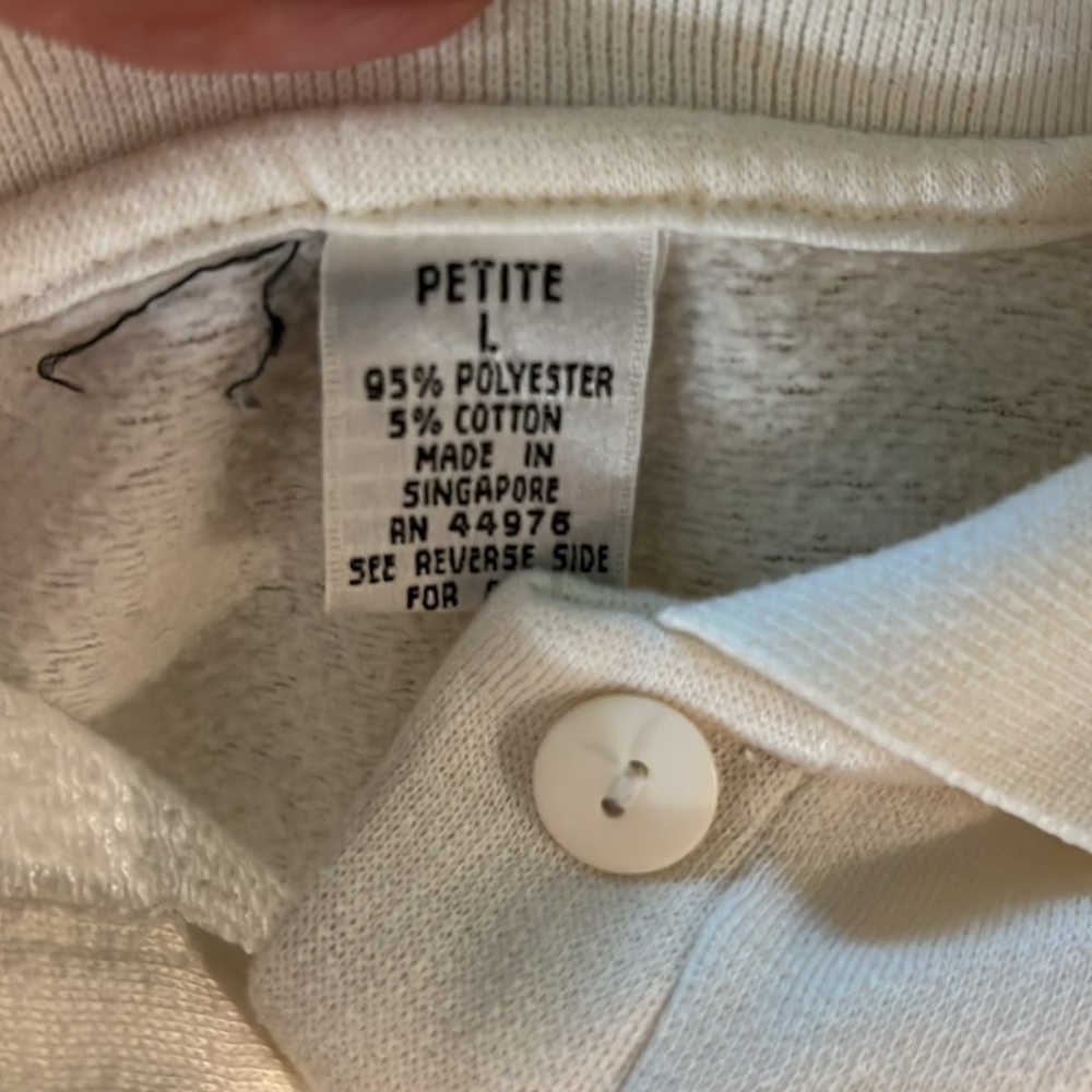 Vintage Ivory Geometric Polo Neck Sweater - Picture 5 of 5